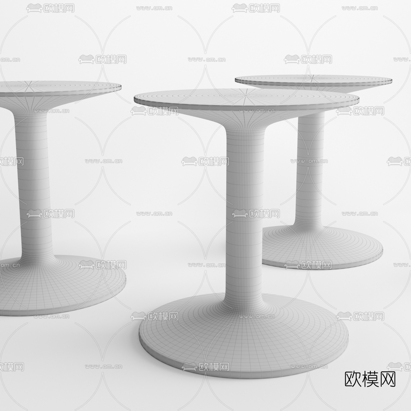 现代简易圆几3d模型