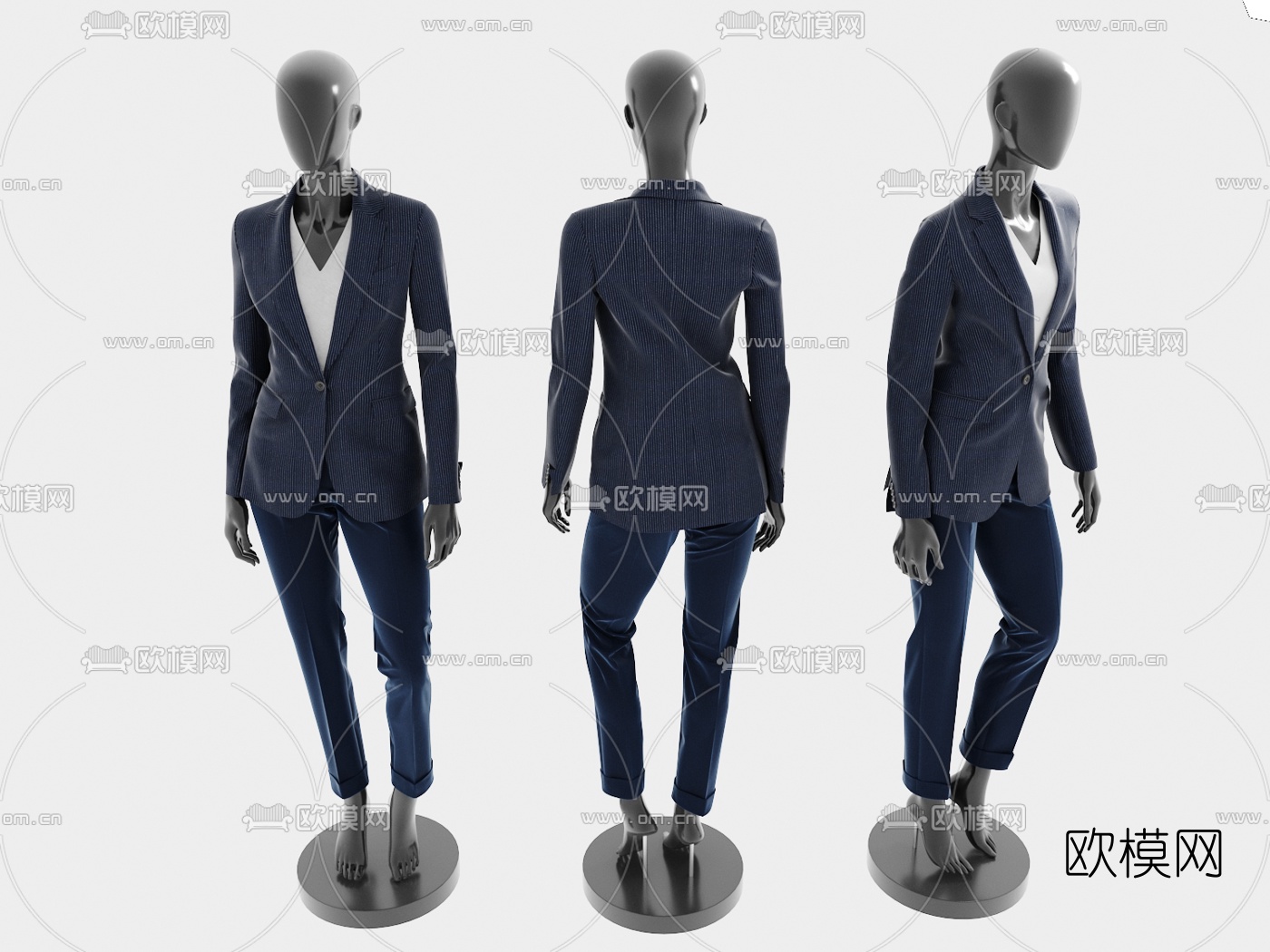 现代人物模特西装3d模型