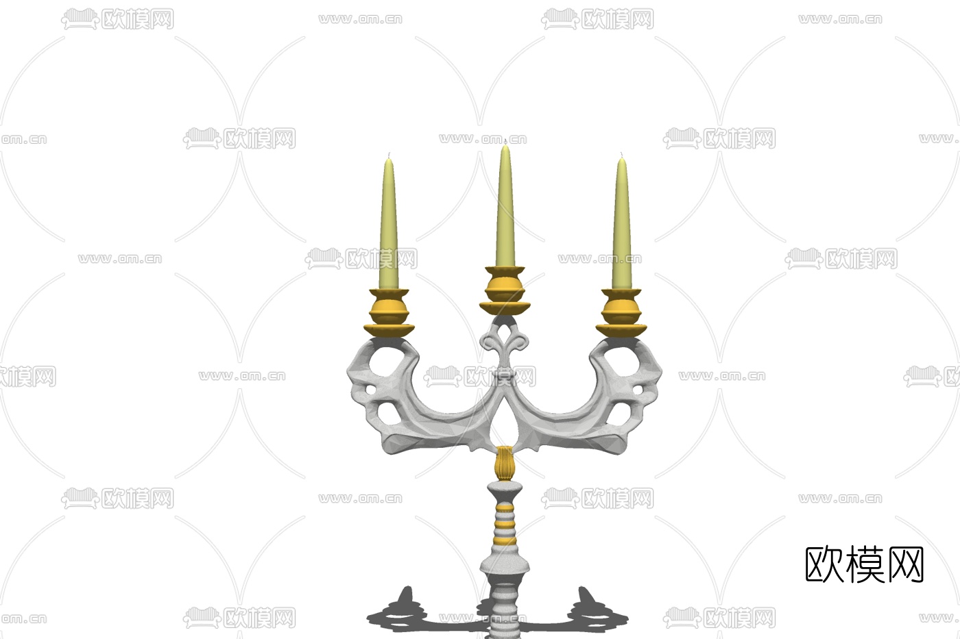欧式蜡烛台灯免费su模型下载