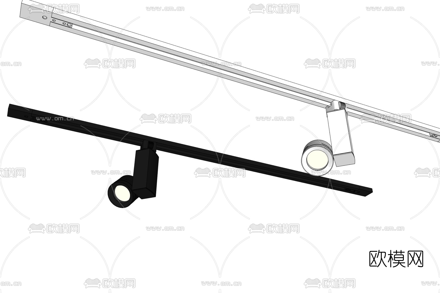 现代筒灯射灯免费su模型下载