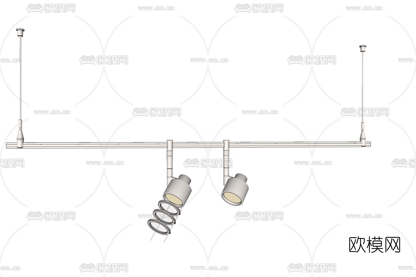现代金属射灯免费su模型下载