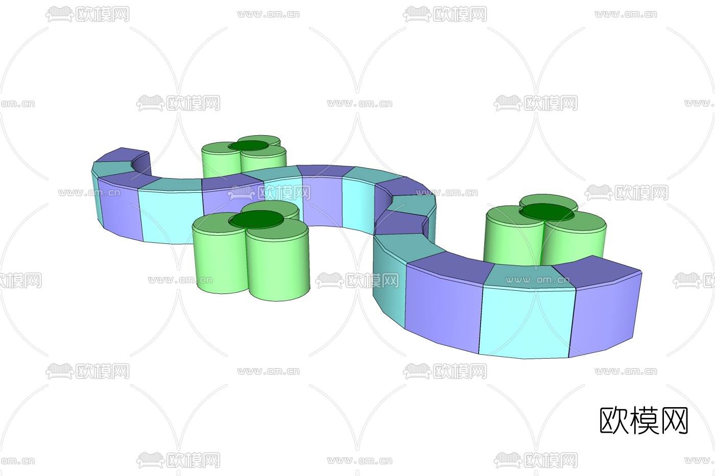 现代异形休闲桌椅免费su模型下载