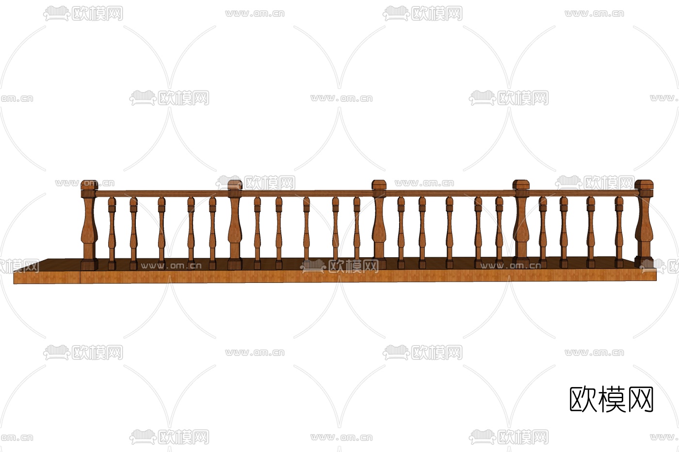 美式实木围栏免费su模型
