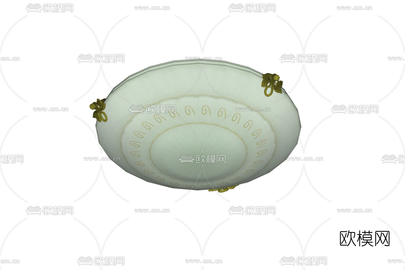 欧式圆形吸顶灯免费su模型下载