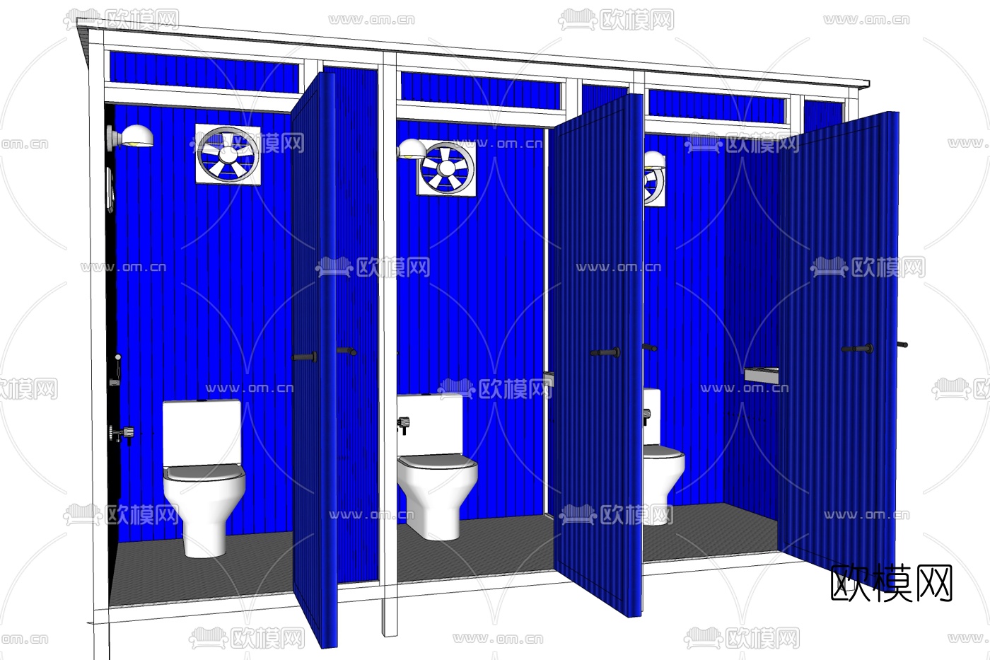 工业风集装箱公厕免费su模型下载