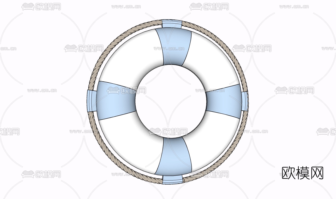 现代救生圈免费su模型下载