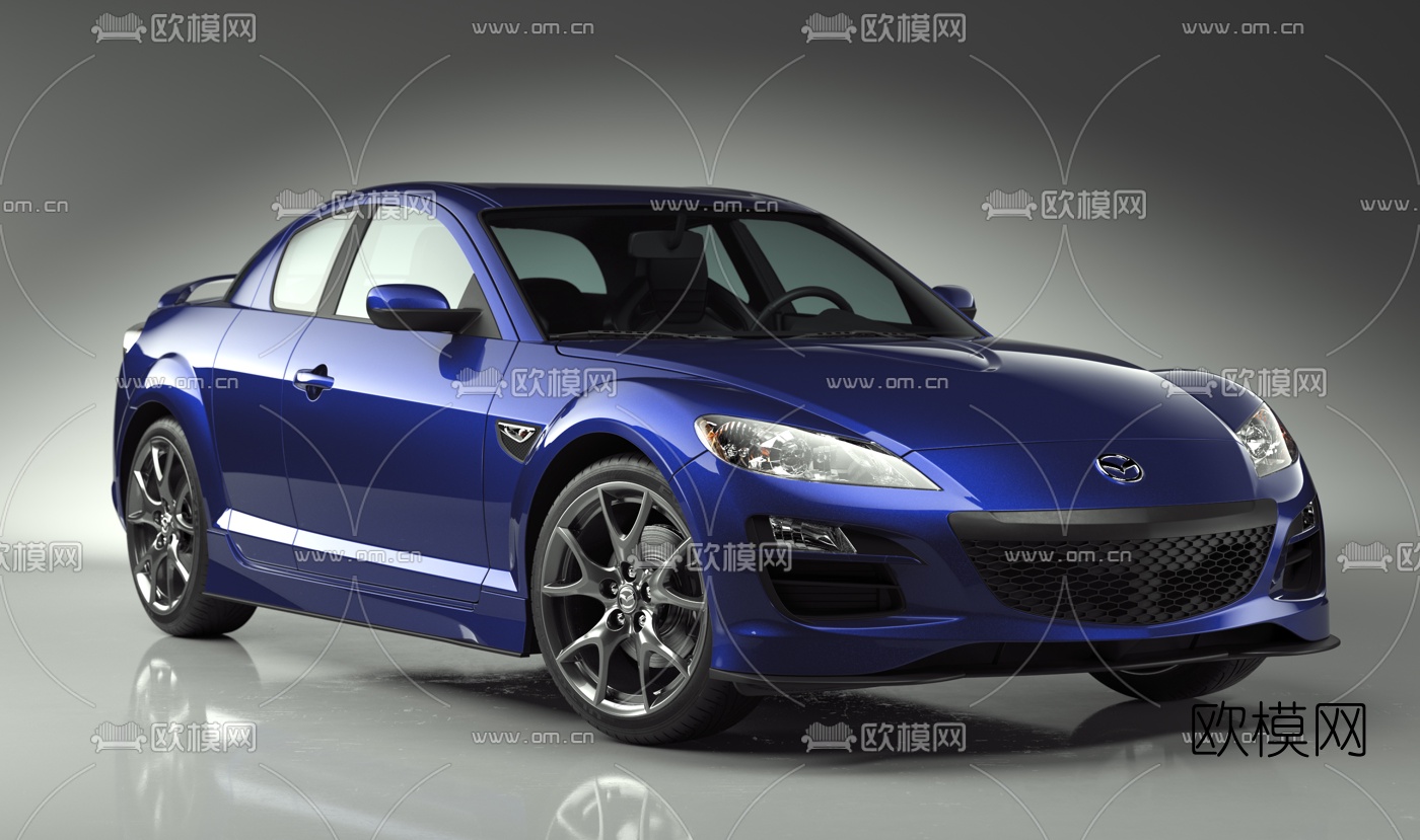 现代宝蓝色马自达汽车免费3d模型