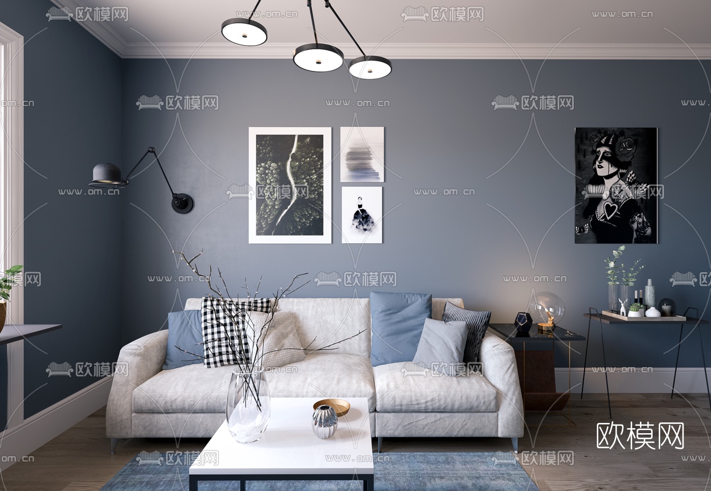 北欧公寓客厅餐厅3d模型