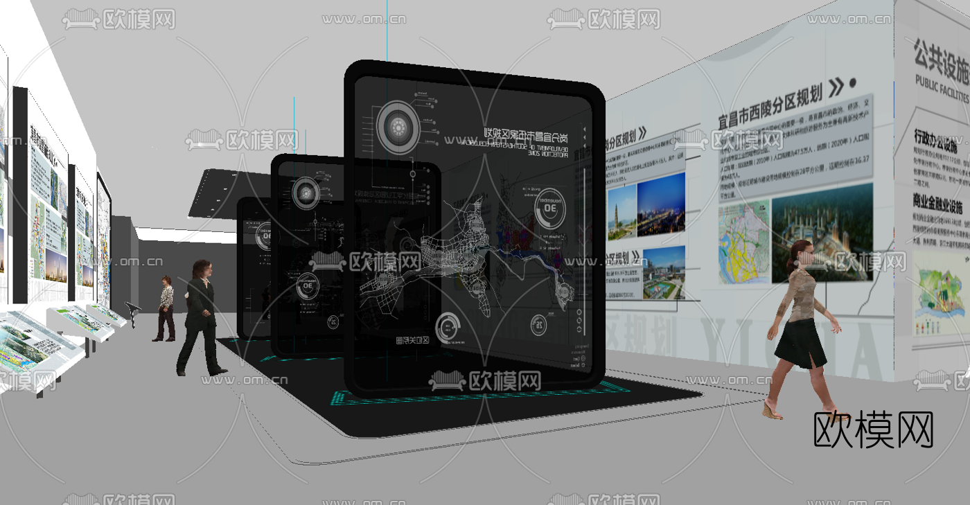 现代交通规划展厅su模型下载（渲染图4）