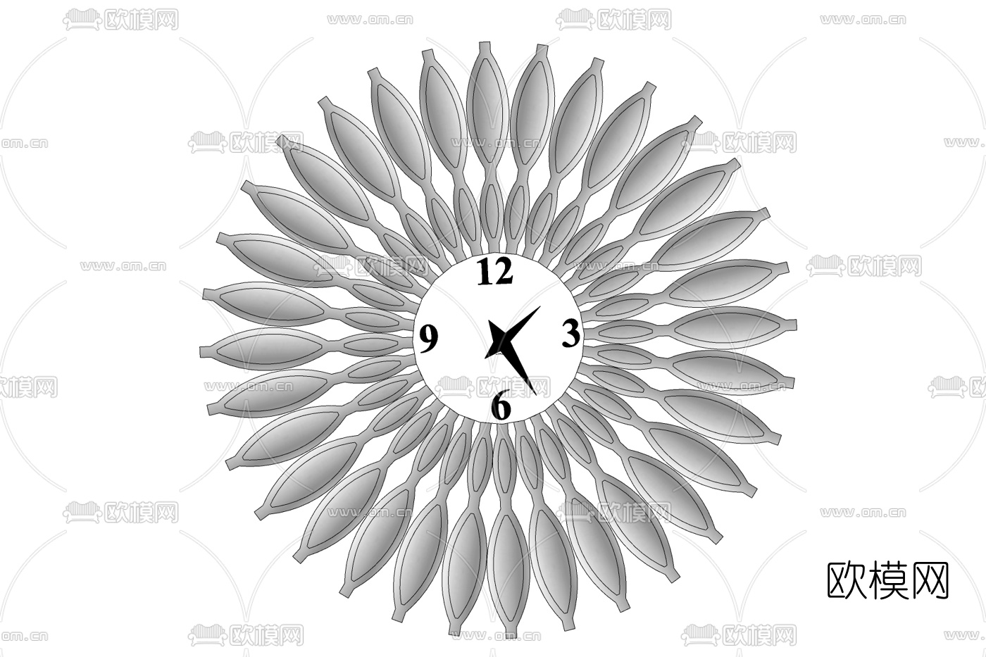 现代创意钟表免费su模型下载