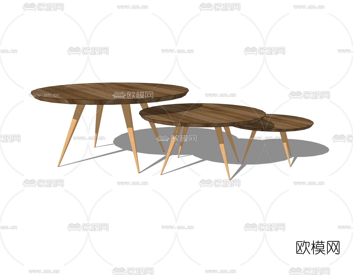 北欧茶几免费su模型下载