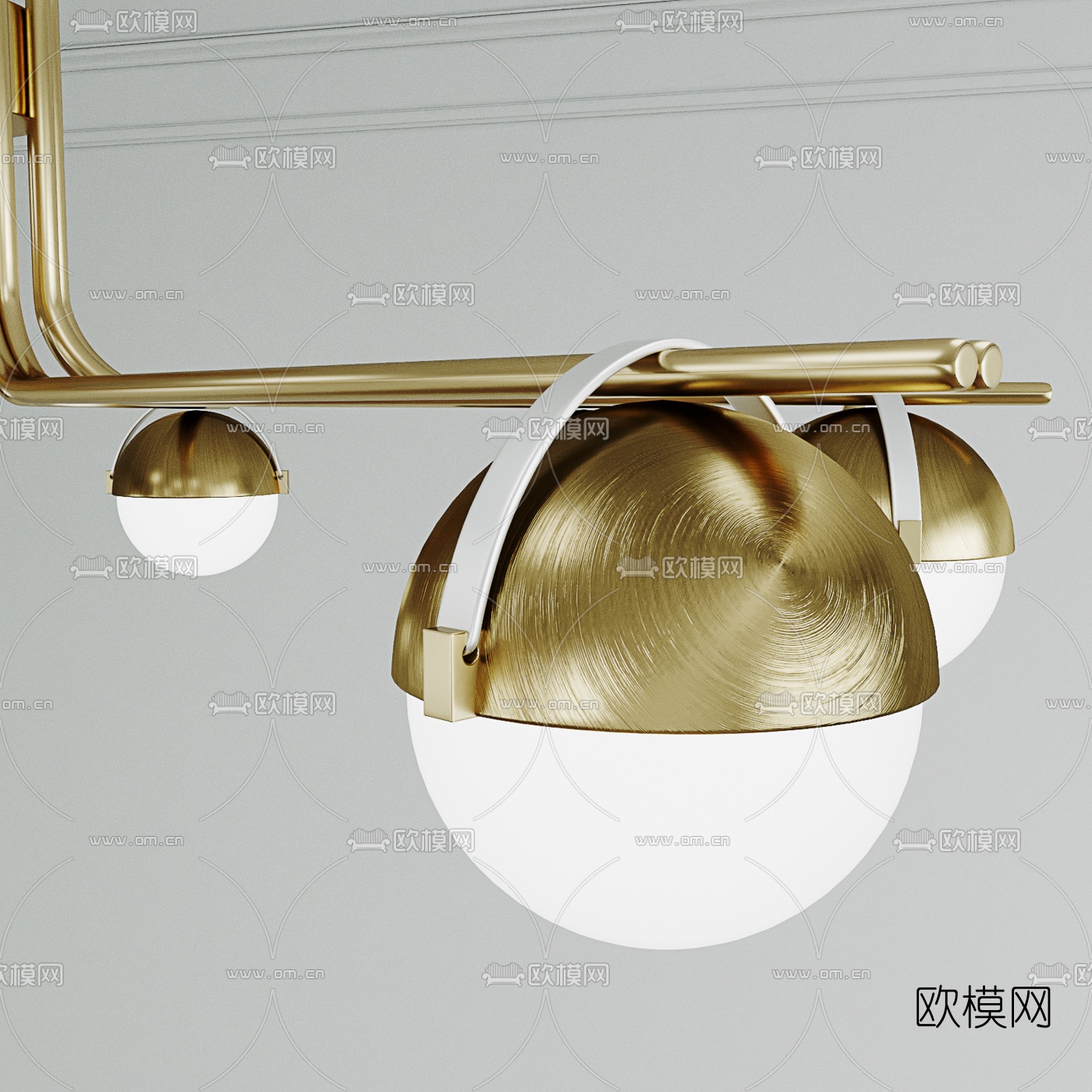 现代多头金属 吊灯3d模型