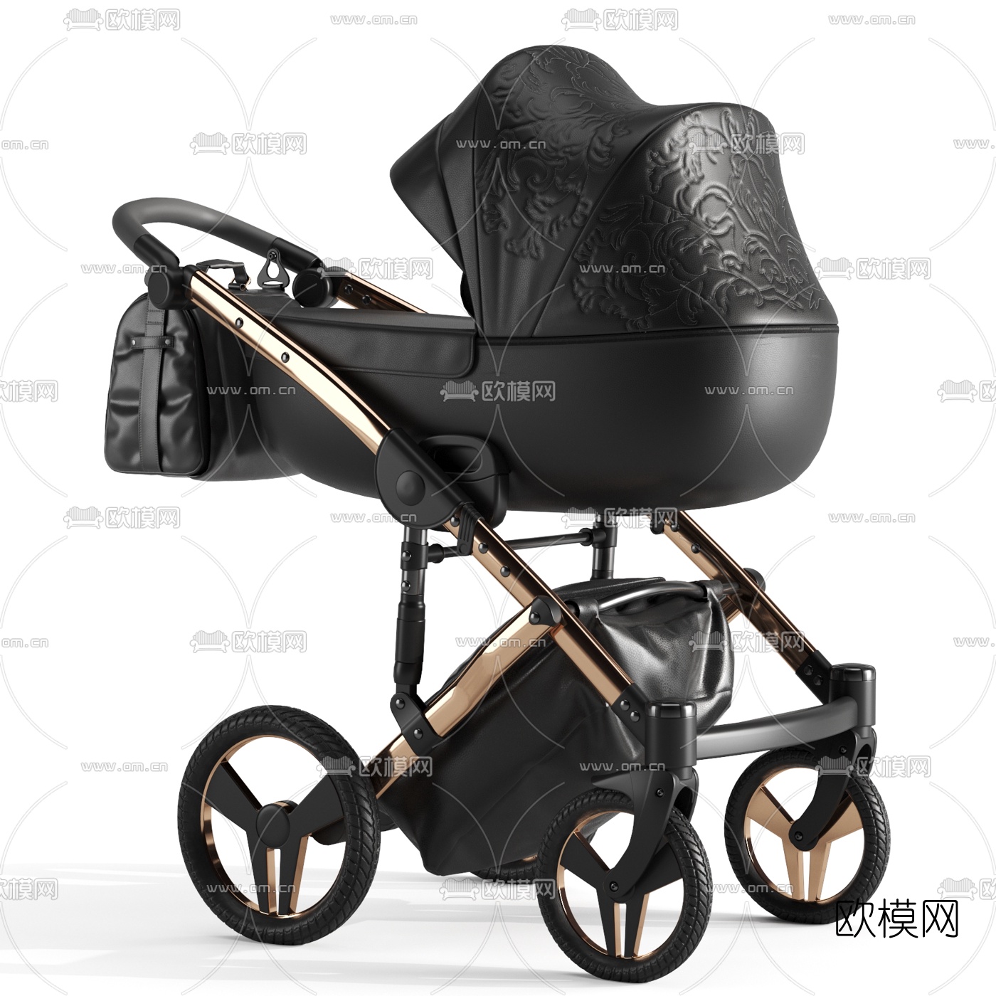 现代婴儿车3d模型下载（渲染图1）