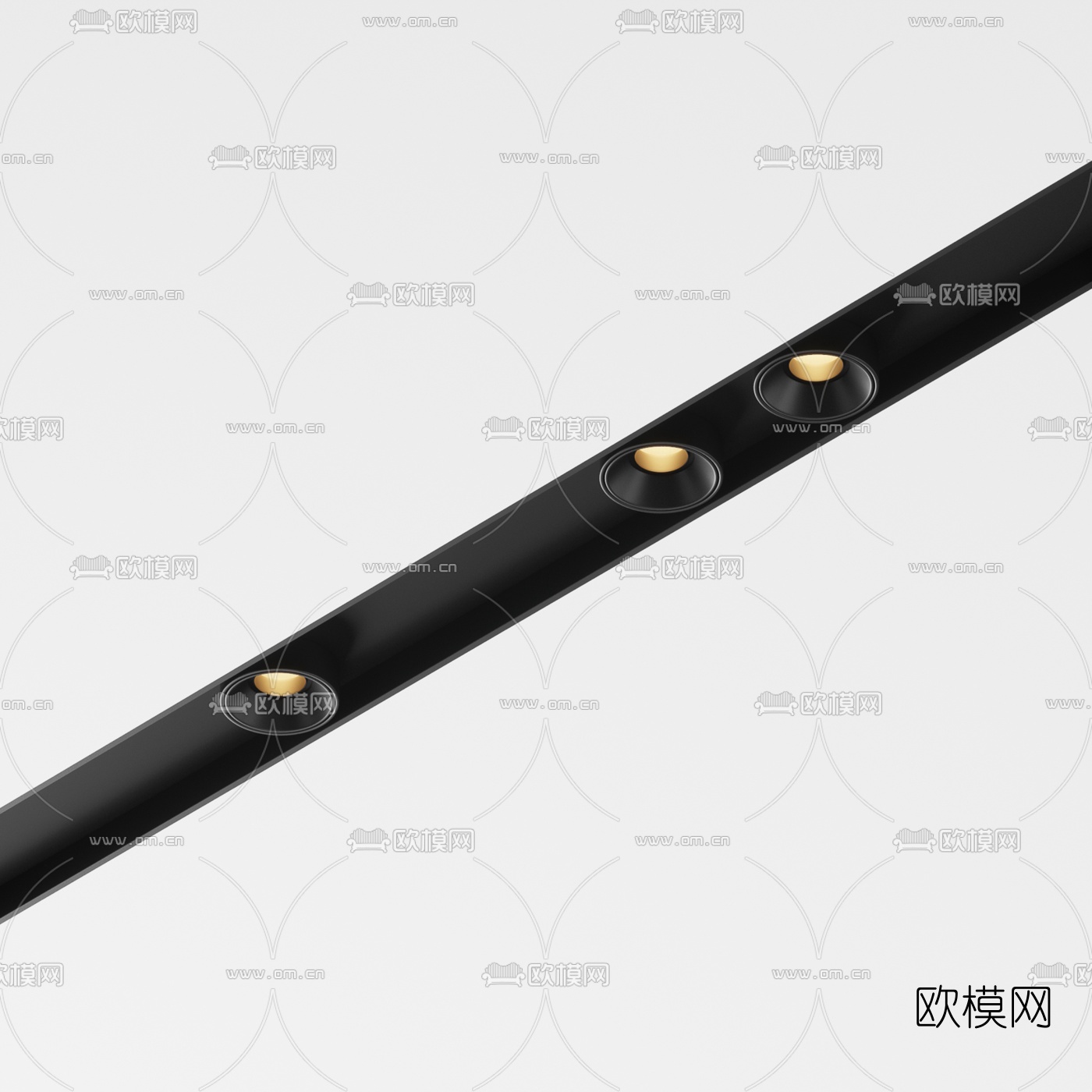现代轨道筒灯射灯3d模型