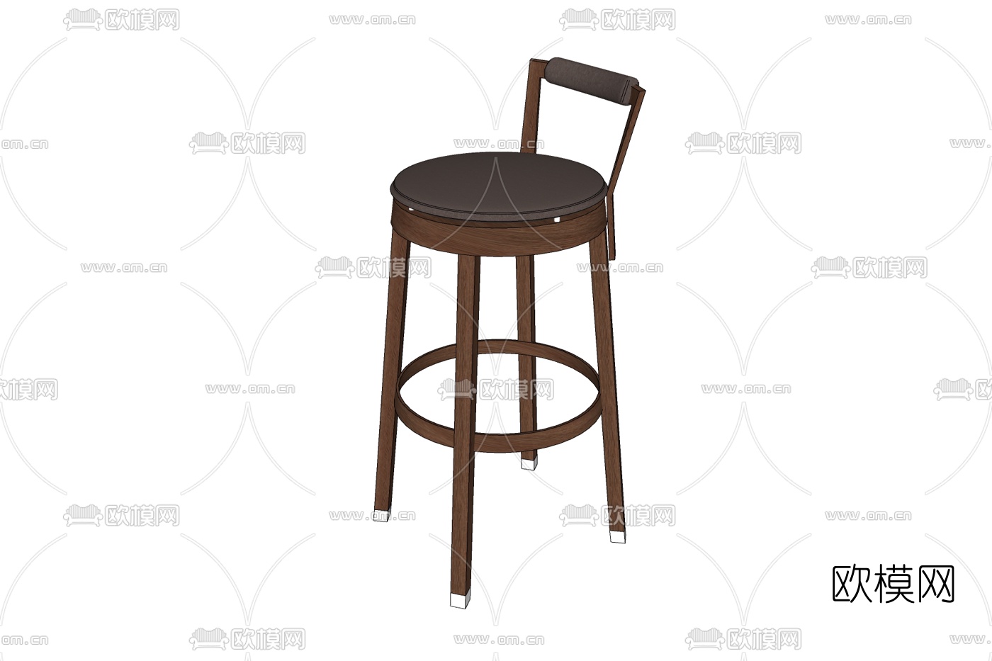现代实木吧台椅免费su模型下载