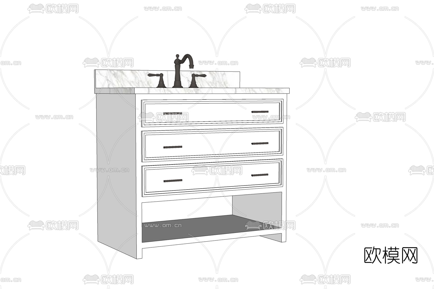 简欧台盆免费su模型下载