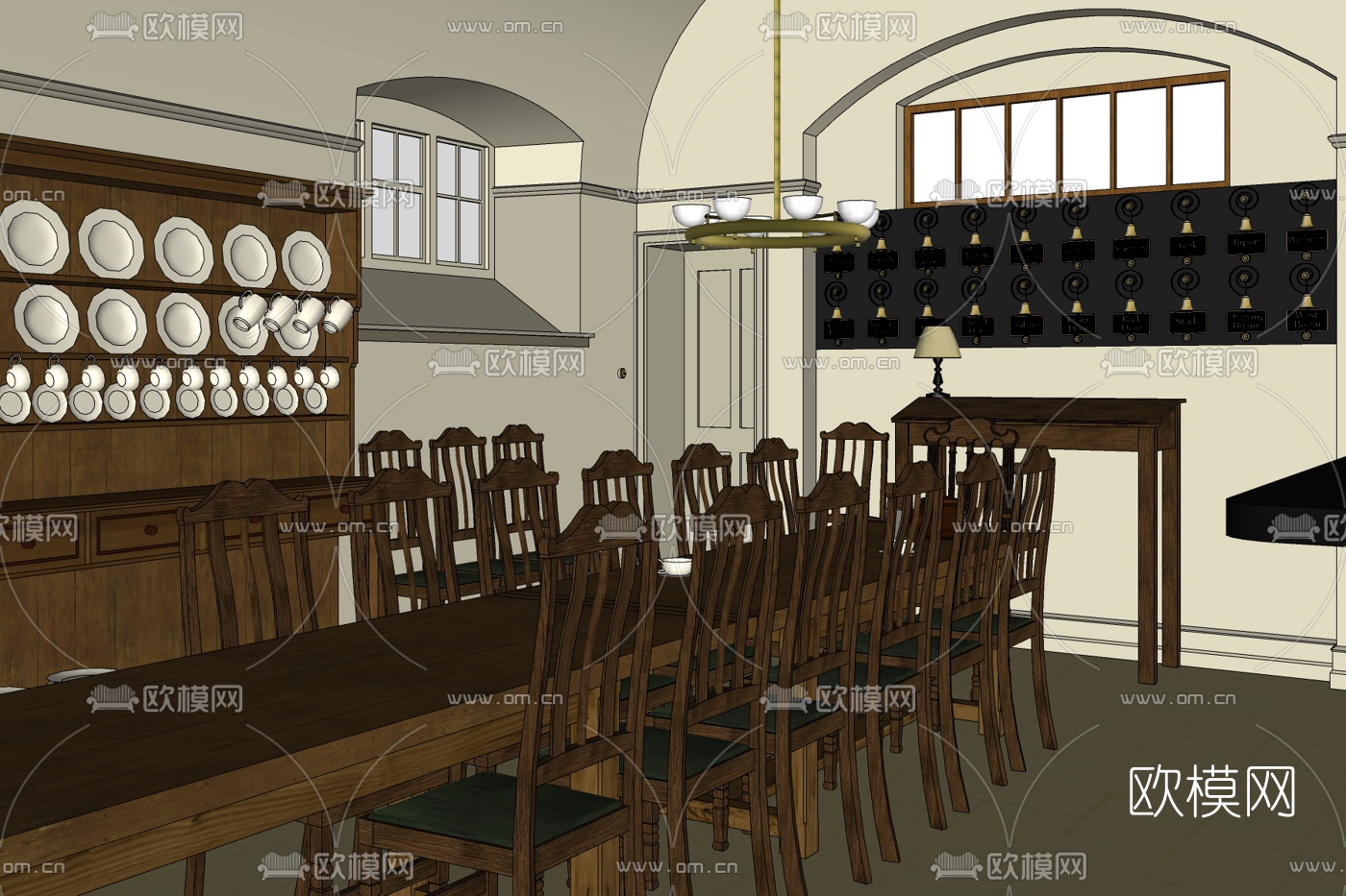 中式餐厅免费su模型下载