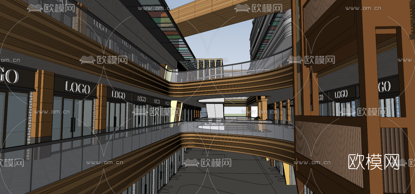 现代商业中心广场su模型下载（渲染图5）