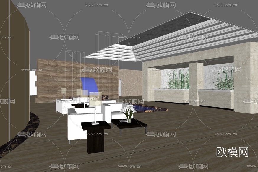 现代接待区免费su模型下载_ID10273266_sketchup模型下载-欧模网