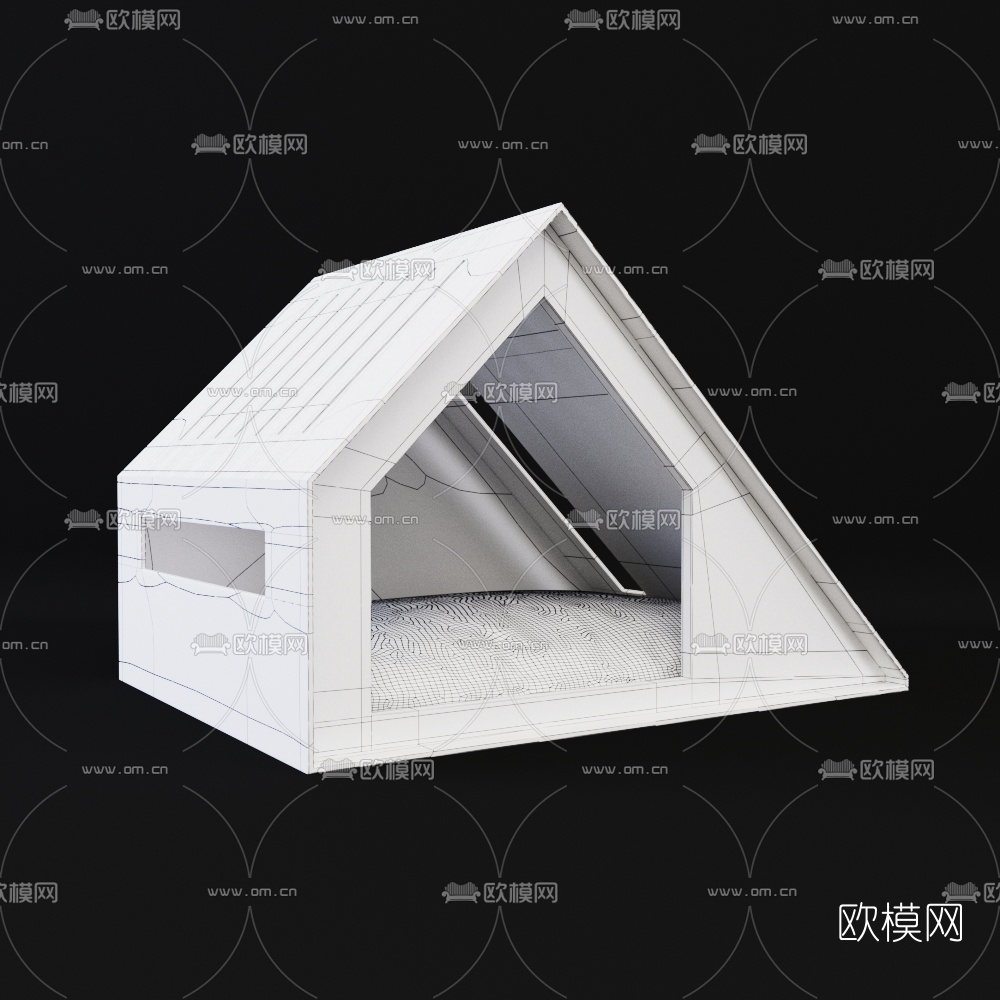 现代实木宠物屋3d模型
