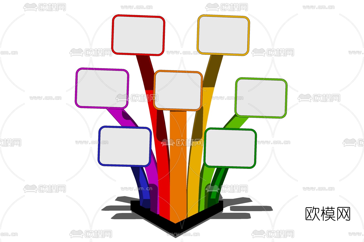 现代方形装饰镜免费su模型下载