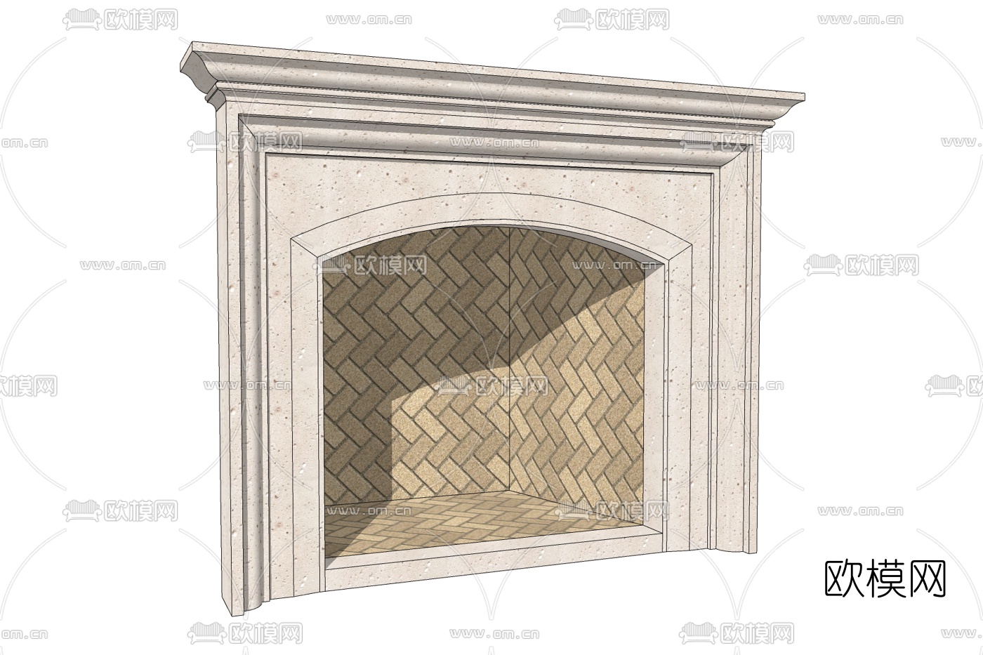 现代壁炉免费su模型下载