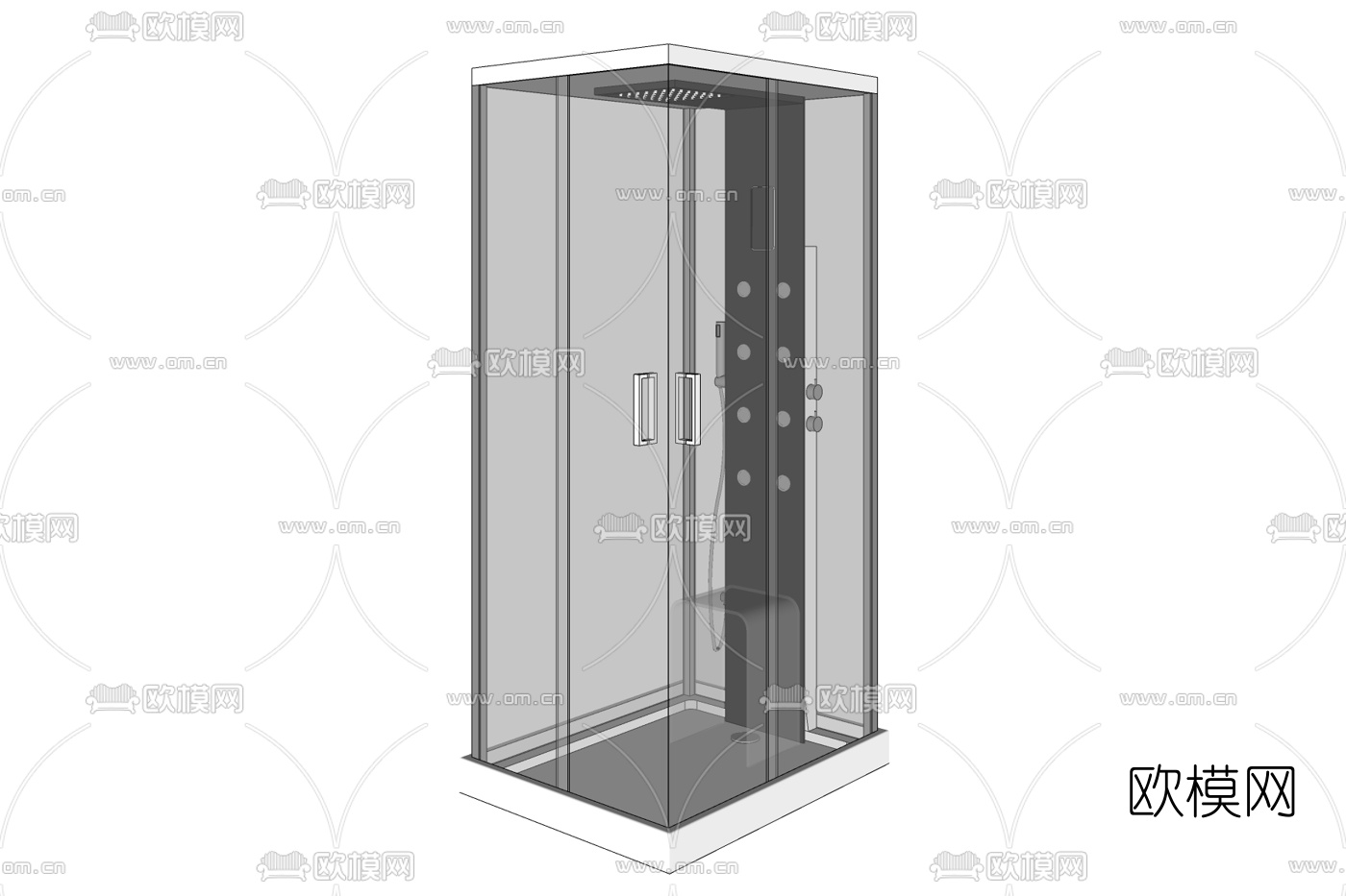 现代淋浴房免费su模型下载