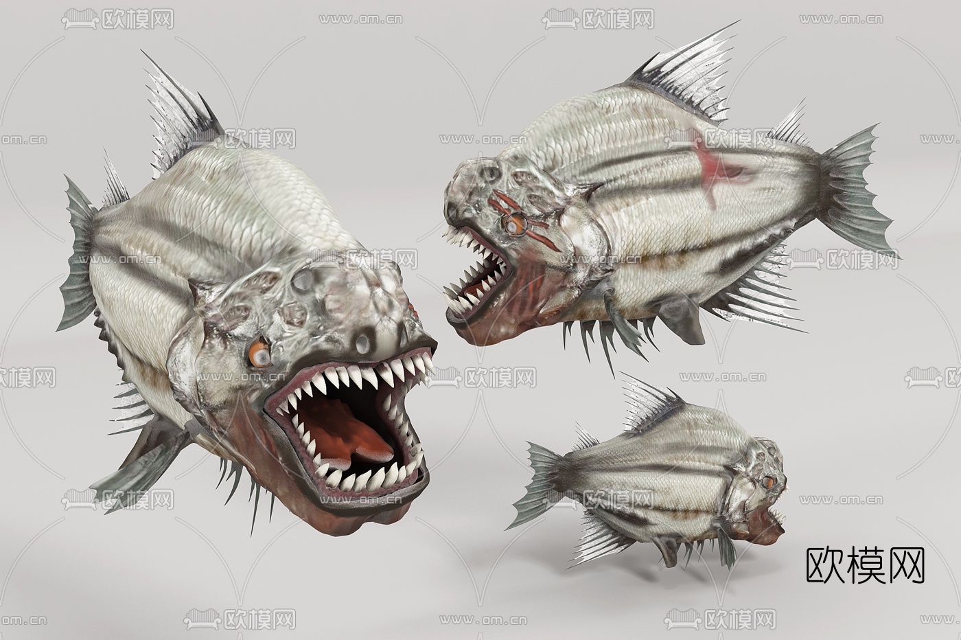 现代食人鱼3d模型下载