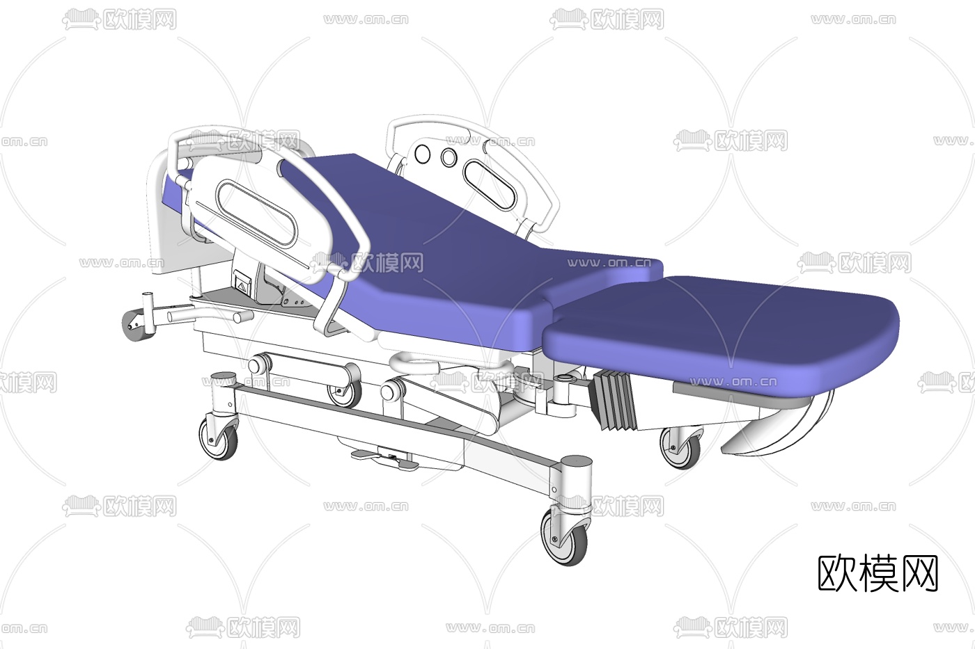 现代医疗床免费su模型下载