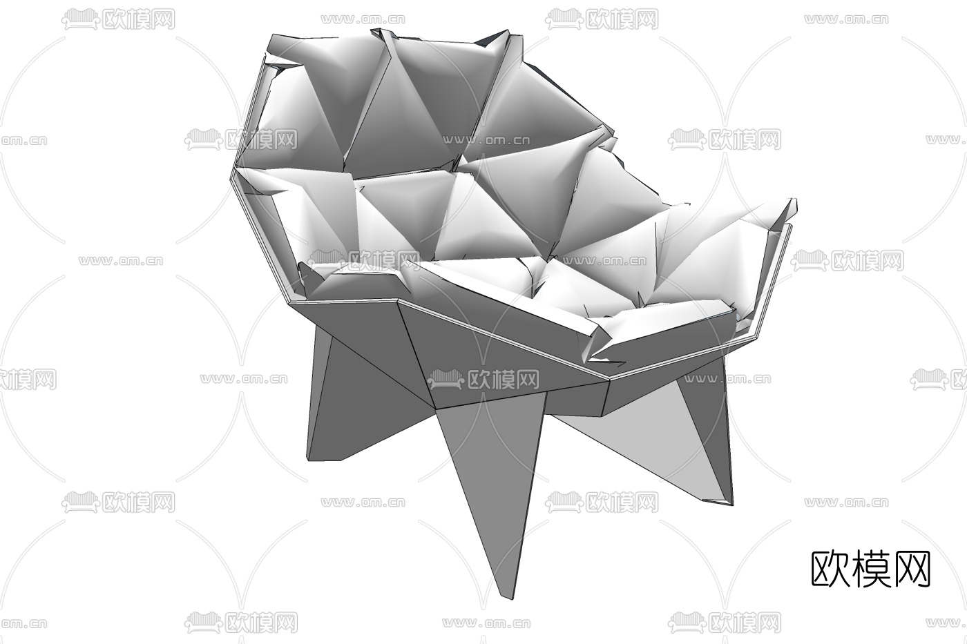 现代布艺休闲椅免费su模型下载