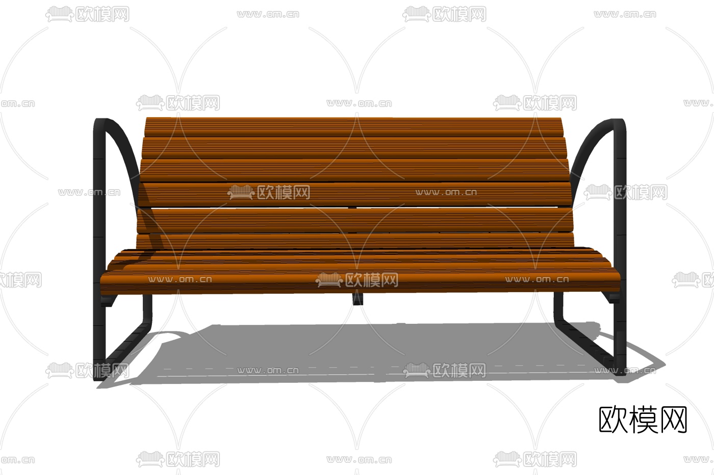 现代实木长椅免费su模型下载