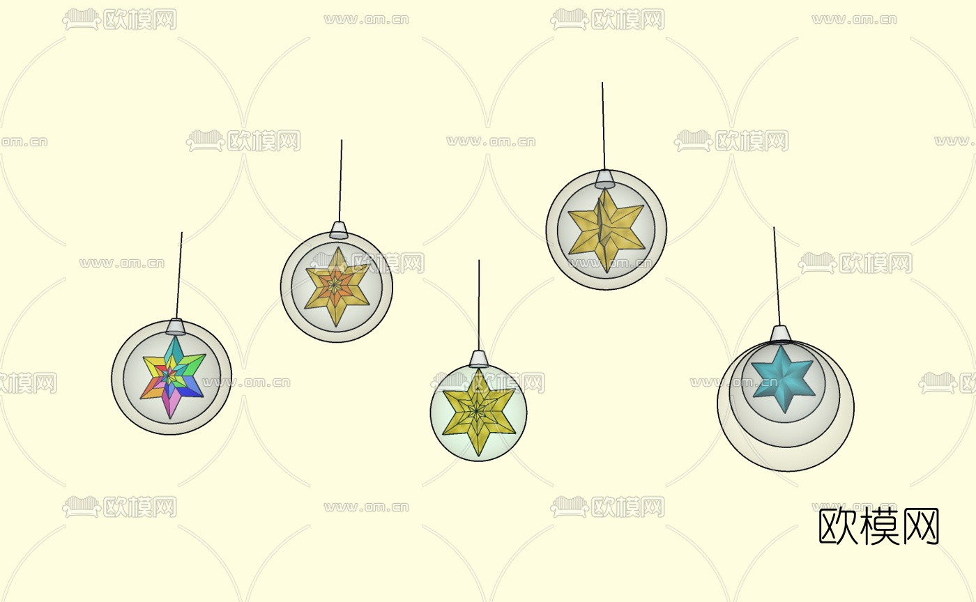 现代儿童灯饰免费su模型下载