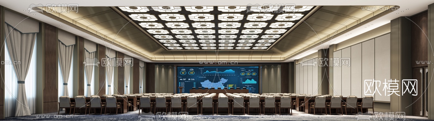 现代大型会议室3d模型