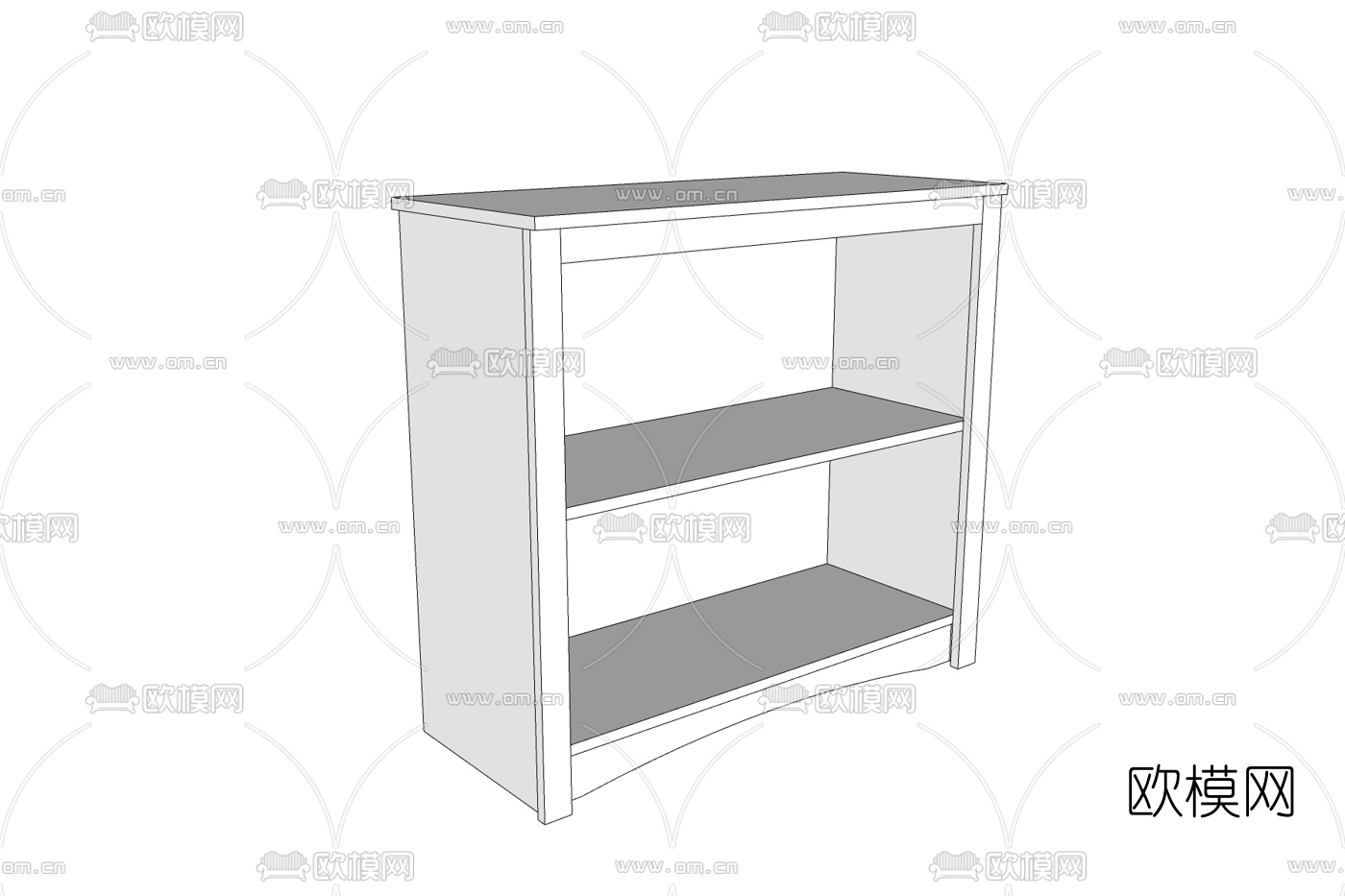 现代实木床头柜免费su模型下载