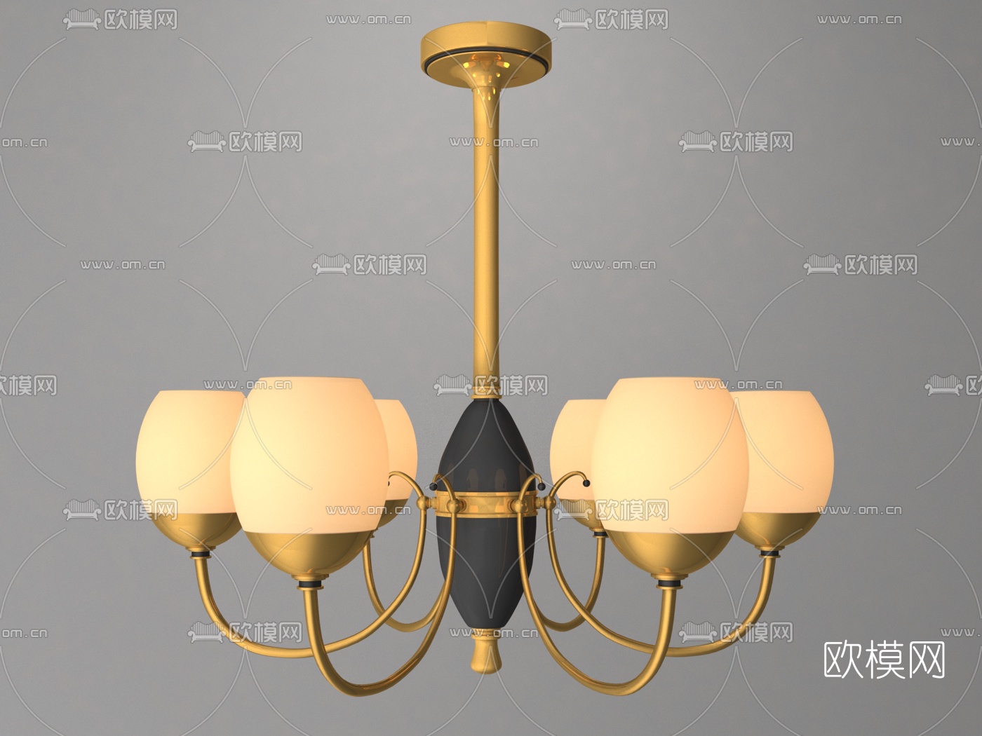 美式金属吊灯3d模型