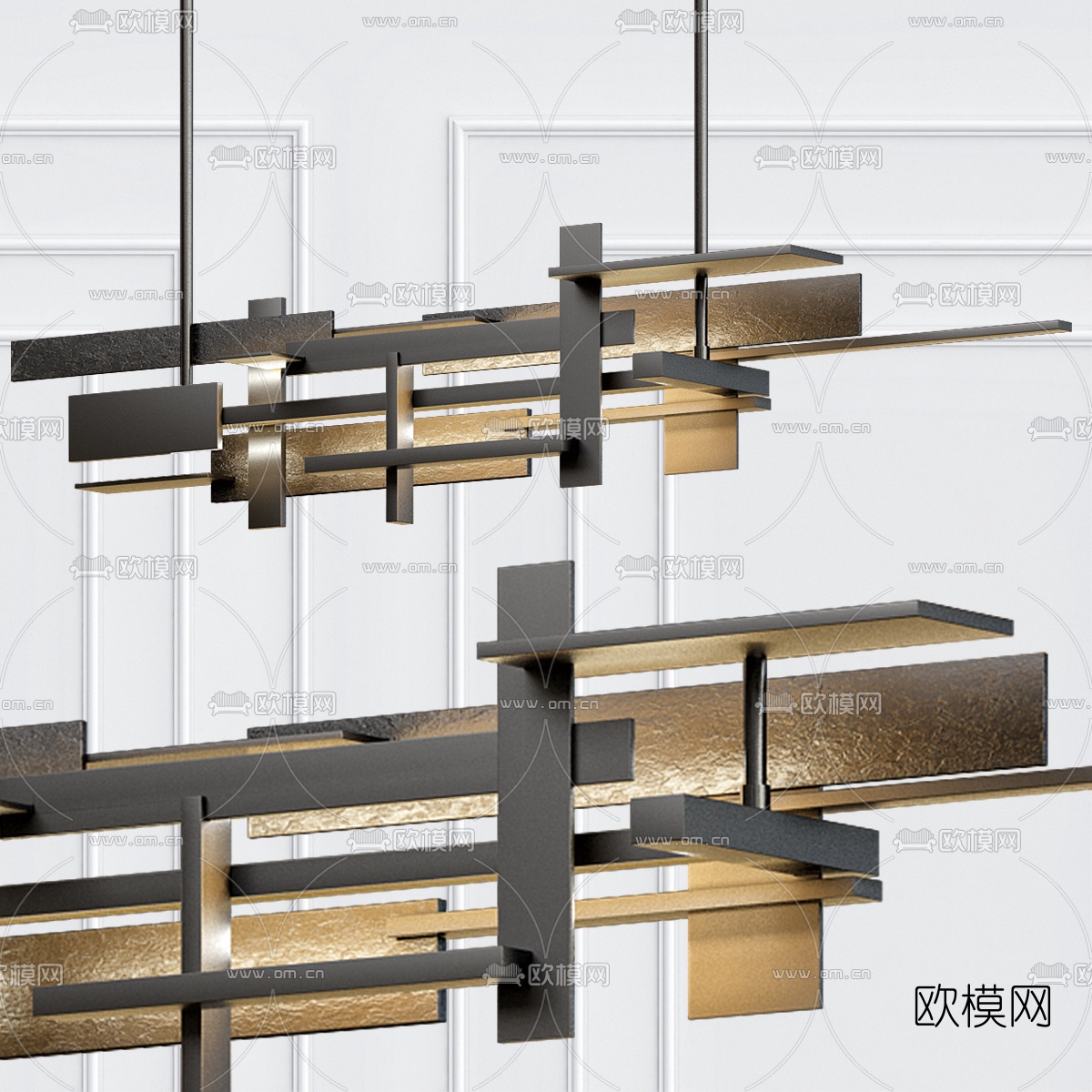 现代铁艺吊灯3d模型
