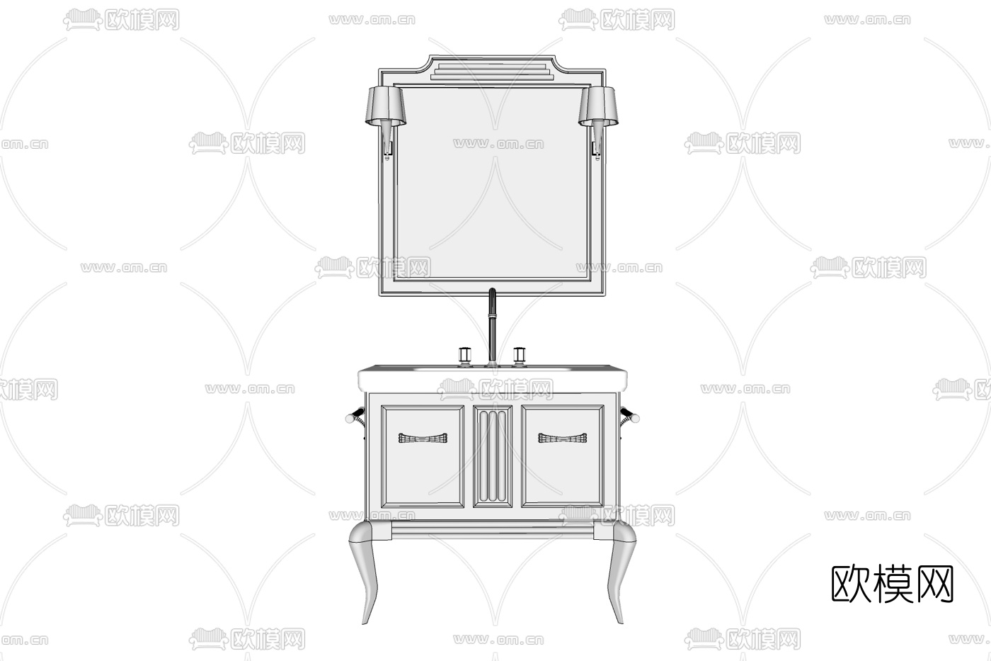 欧式浴室柜免费su模型下载