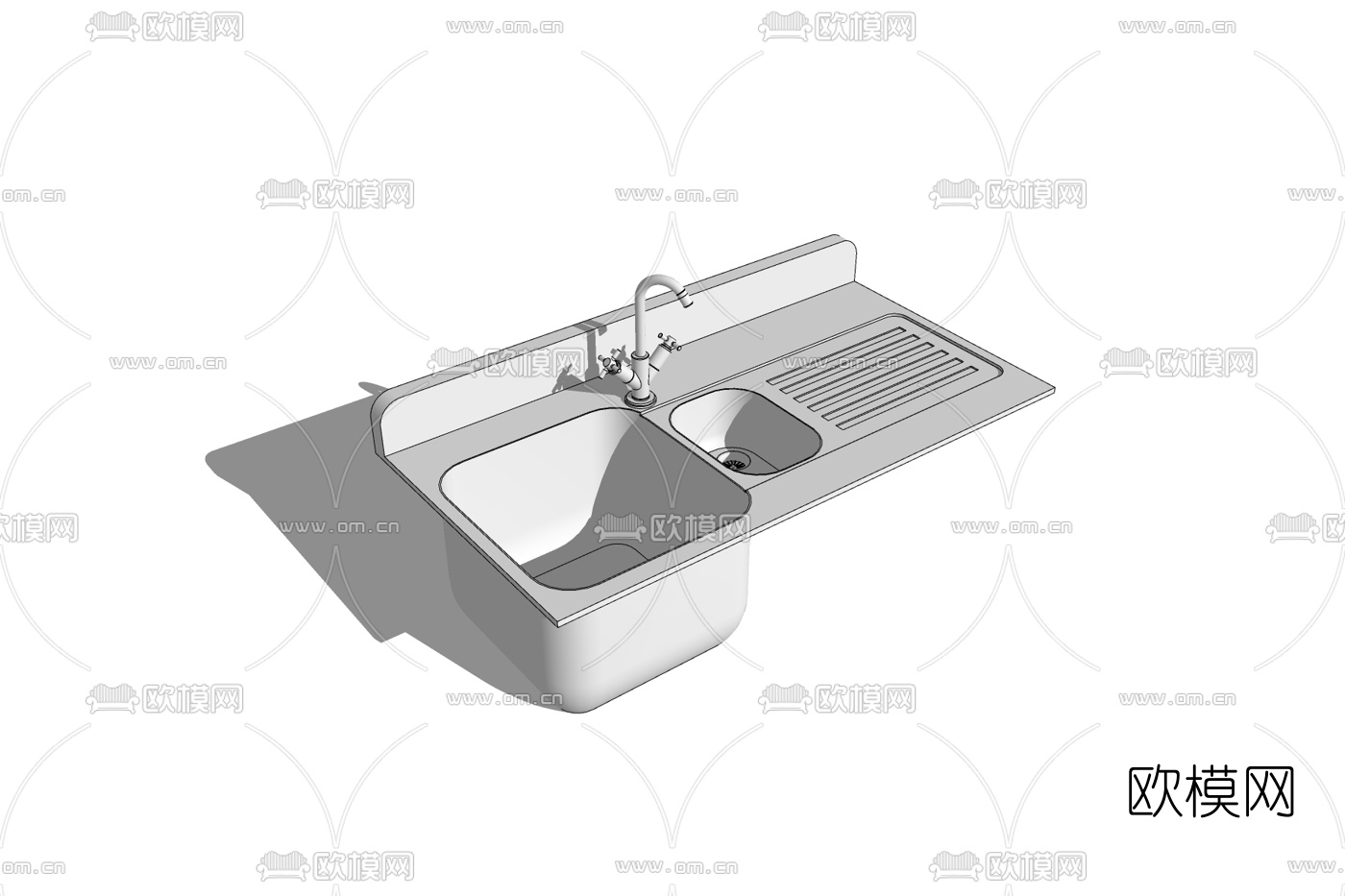 现代洗手盆免费su模型下载