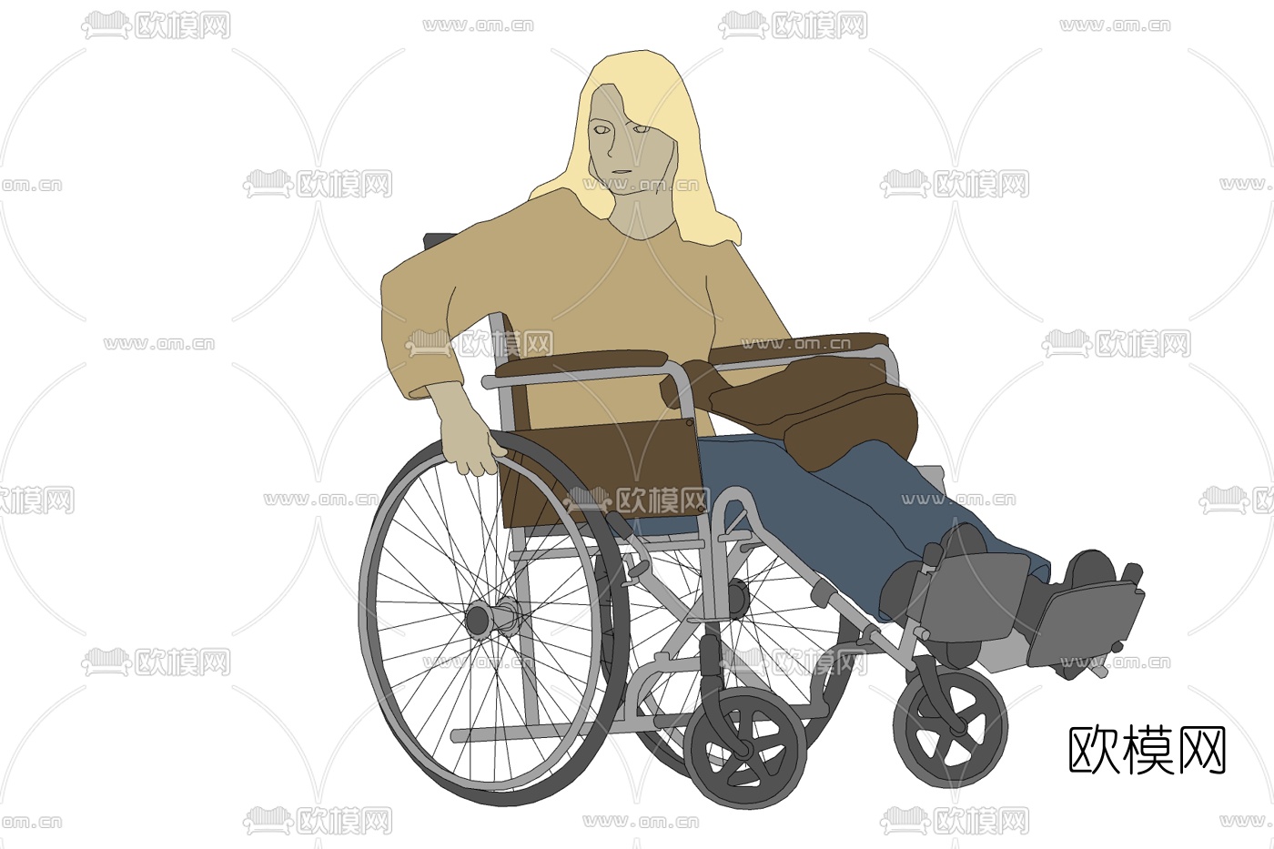 现代轮椅免费su模型下载