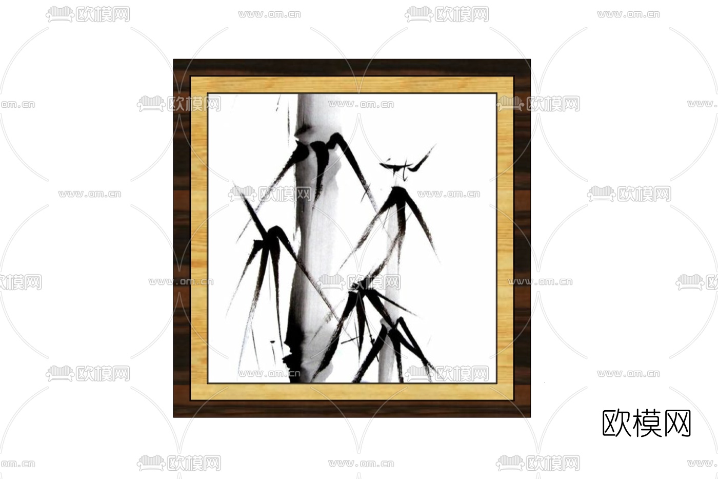 中式水墨画挂画免费su模型下载