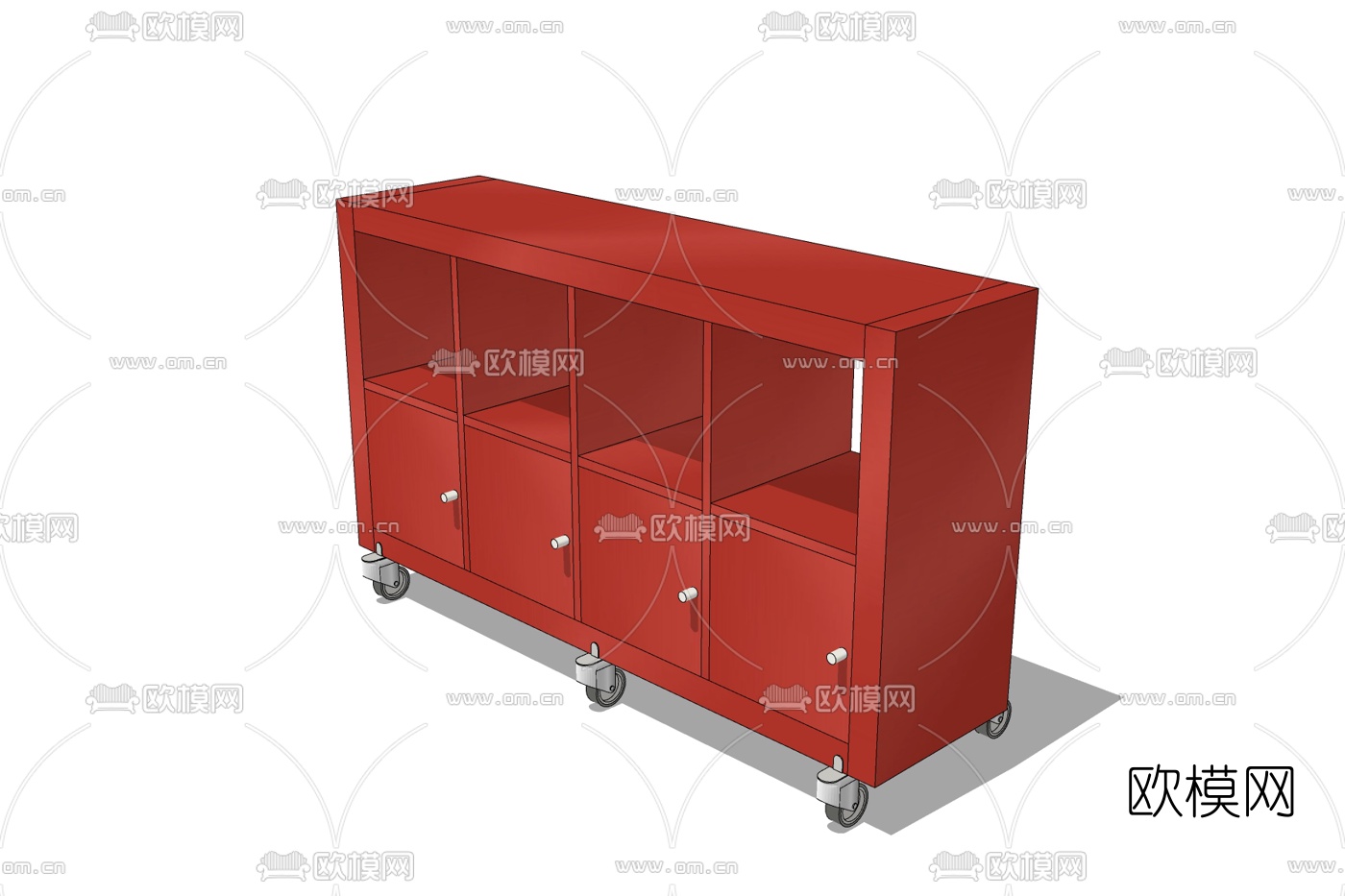 现代边柜免费su模型下载