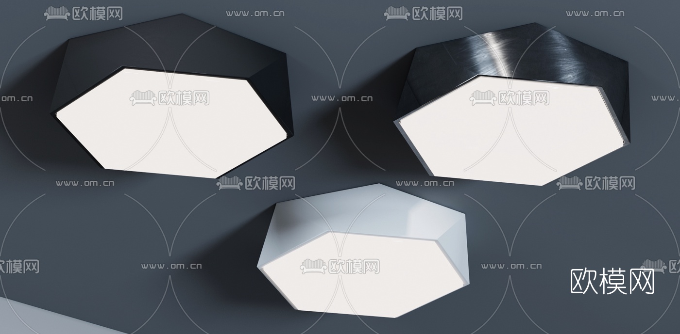 现代金属吸顶灯3d模型
