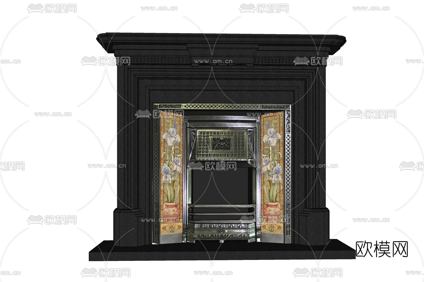 简欧壁炉免费su模型下载