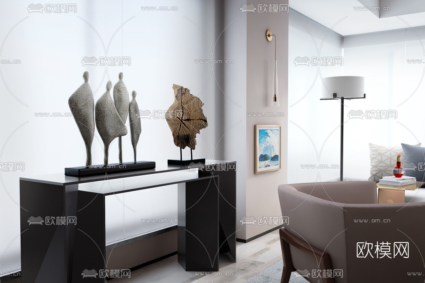 Elizabeth Metcalfe设计 现代客厅3d模型下载（渲染图4）