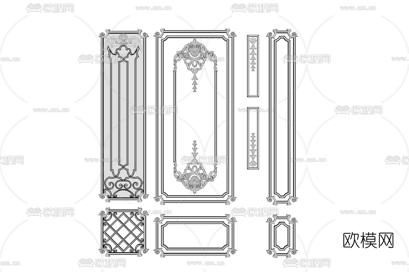 欧式石膏线条免费su模型下载
