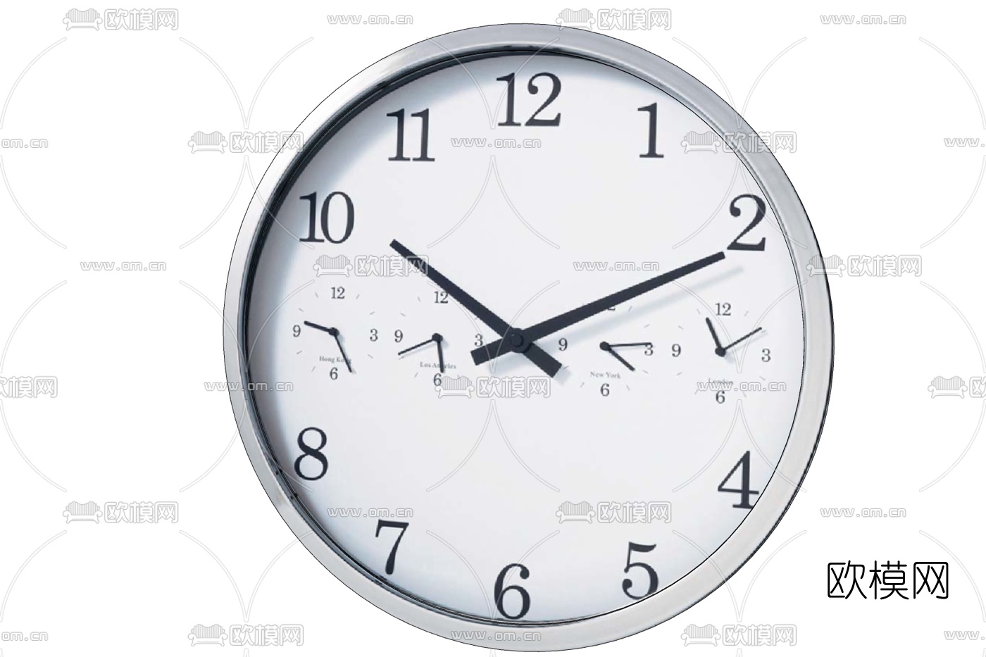 现代圆形钟表免费su模型下载