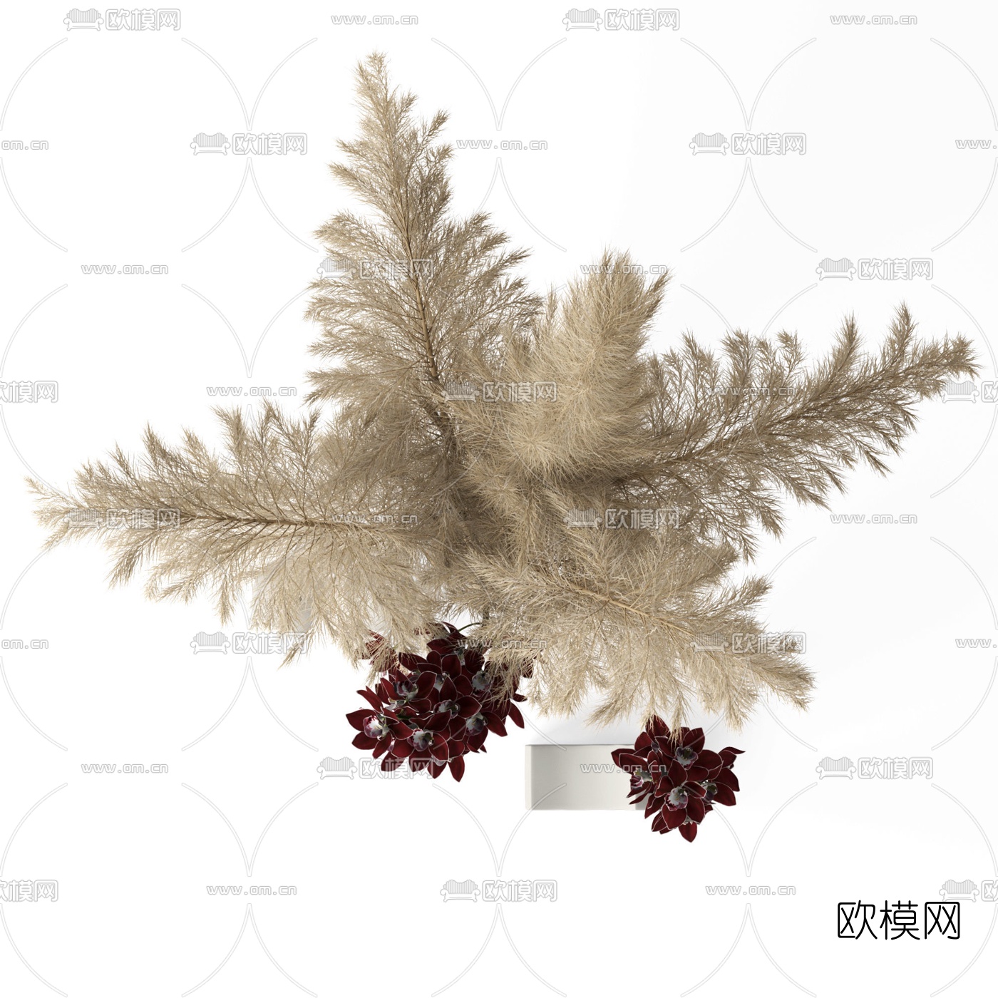 现代花瓶花卉3d模型