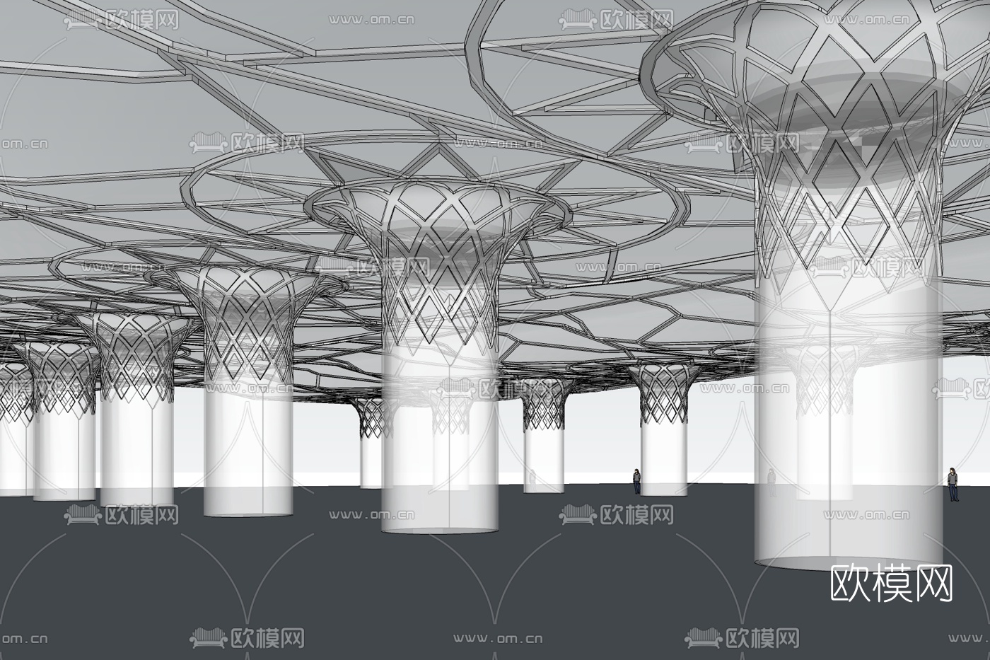 现代柱子免费su模型下载