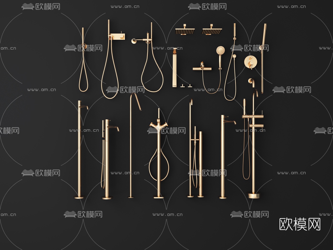 现代淋浴花洒3d模型