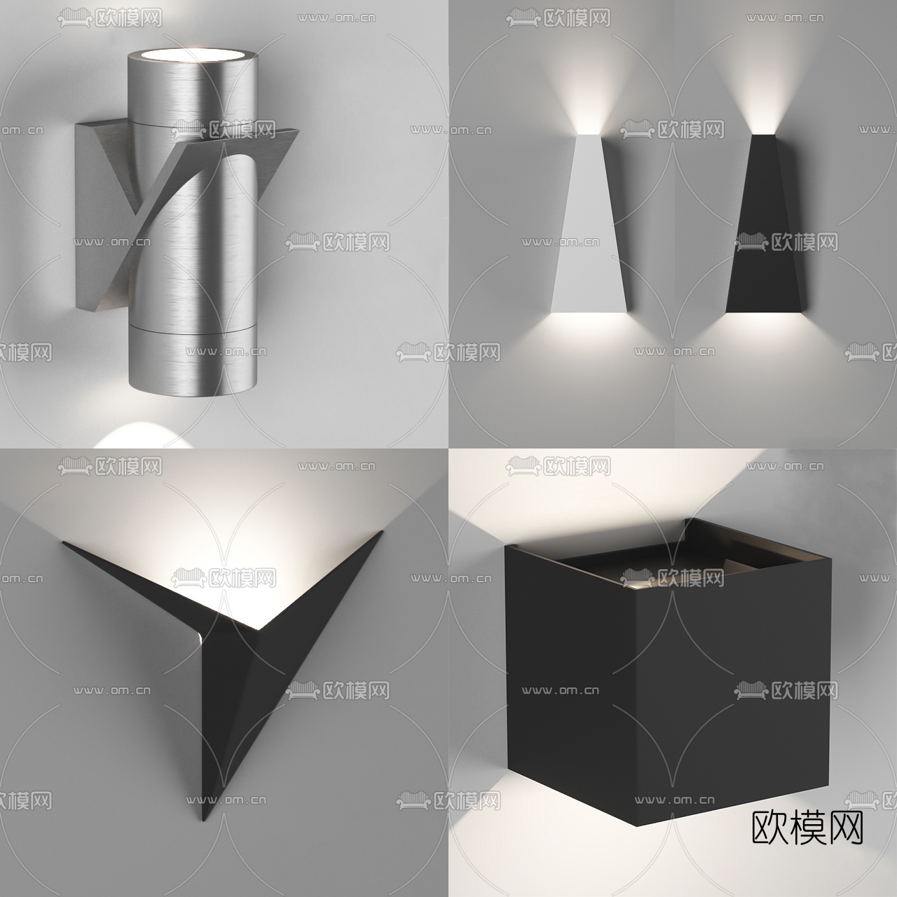 现代简约壁灯3d模型